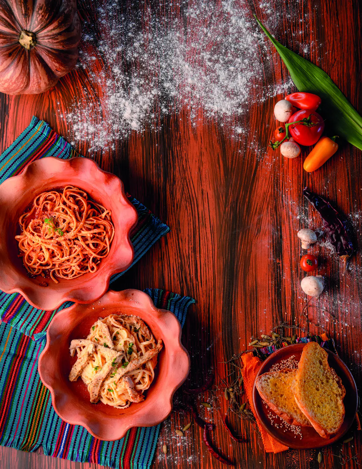 Platos de pasta de Xwan